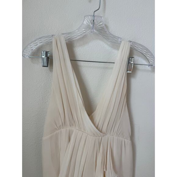 Alice + Olivia Light Pink/Cream Silk Chiffon Drape Dress Size Small - Picture 5 of 9